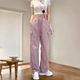 裤 女九分夏季 薄款 145xxs矮小个子粉色工装 休闲速干裤 女150cm显高