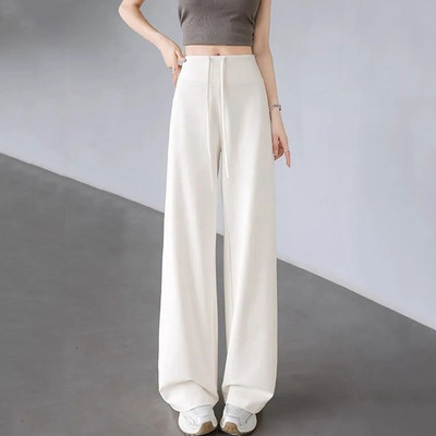 高腰窄版运动裤女春夏新款宽松垂感直筒阔腿裤薄款显瘦瑜伽卫裤子