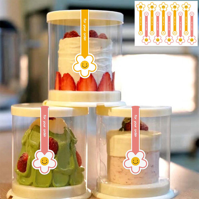 100枚一包红色hand made长条封口贴布丁瓶贴烘焙包装盒标签贴纸