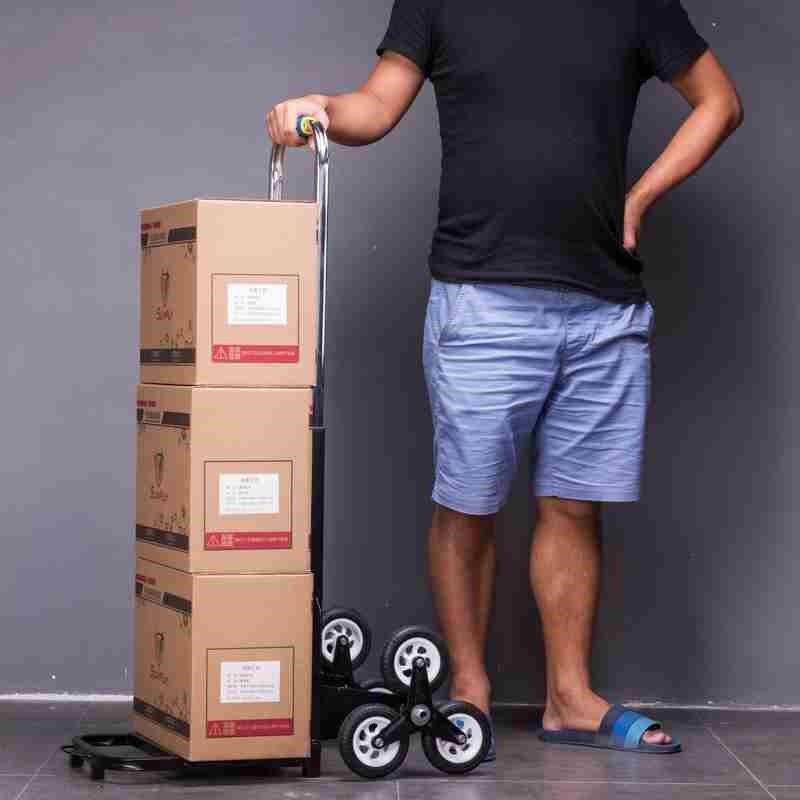 上沙子水泥神器重王碳钢管爬梯推车搬家冰箱手拉车上下楼梯爬楼