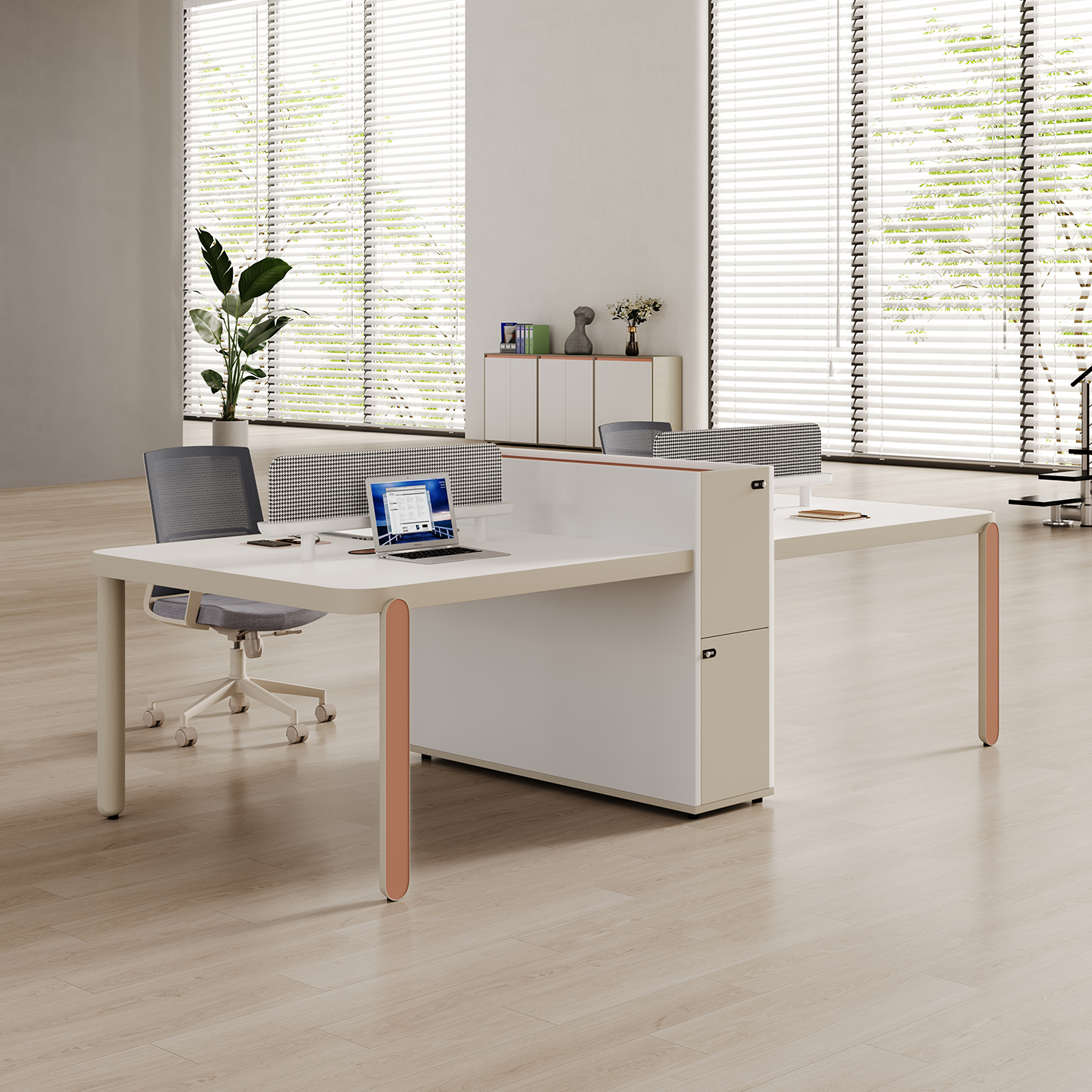 新款办公桌椅组合员工6人工位桌椅组合简约现代4人职员办公室桌