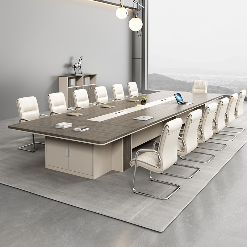 办公会议桌长桌简约现代办公室大型员工培训桌长条桌洽谈桌椅组合
