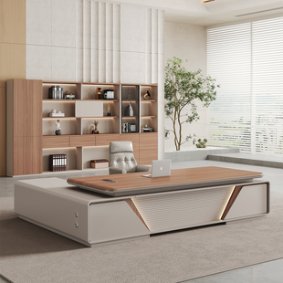 办公室总裁桌老板桌椅组合现代轻奢高级经理桌商用大班台办公家具