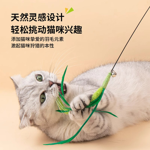 彩色逗猫棒猫咪喜欢的玩具