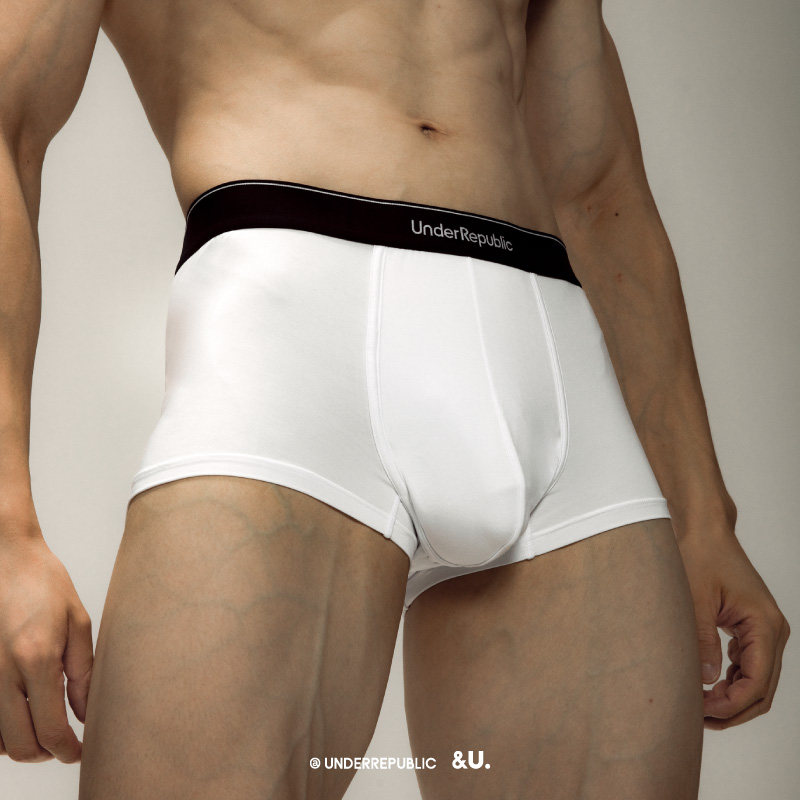 内衣共和莫代尔冰丝男士内裤运动透气抗菌时尚夏季薄平角短裤2件