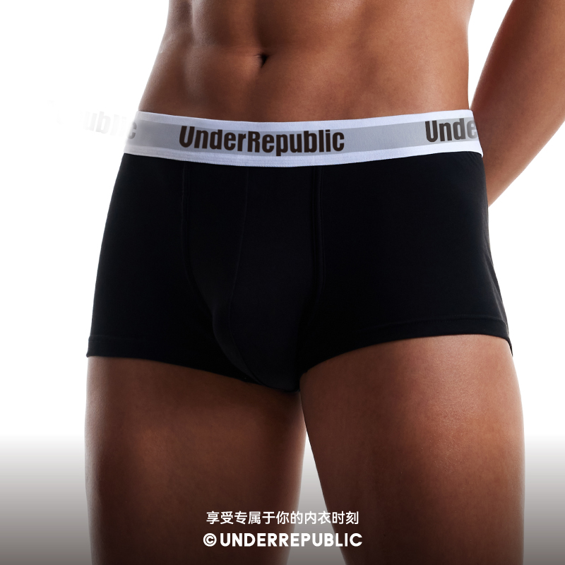 经典logo平角内裤内衣共和