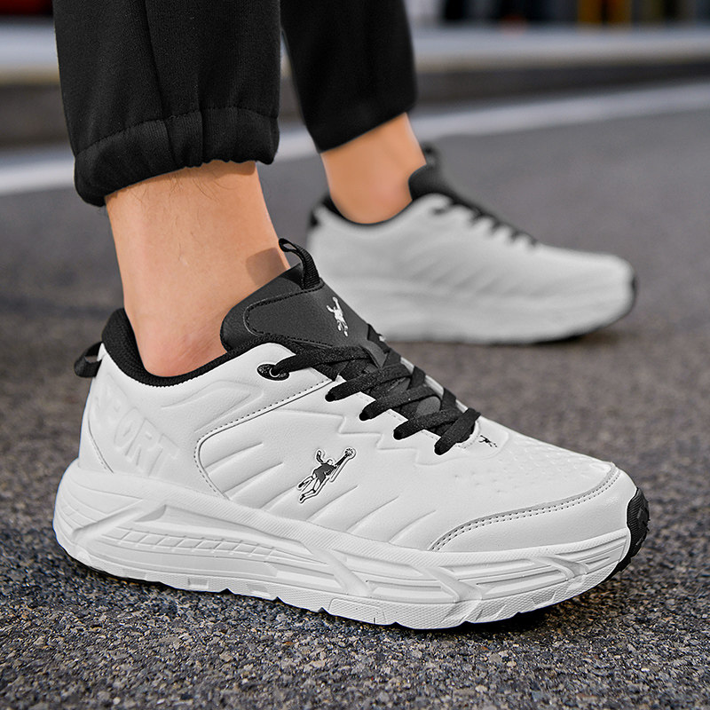 乔丹格兰白色运动休闲鞋男款小白鞋秋冬青少年学生超轻软底跑步鞋