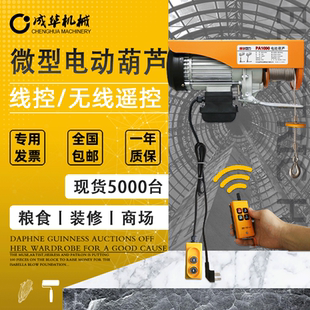 1000kg小型提升机微型电动葫芦 成华无线遥控220V家用小吊机PA200