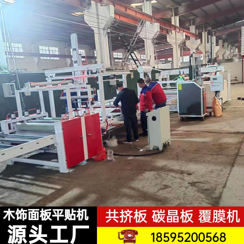 竹木大板覆膜贴膜机 木饰面护墙板冷胶平贴机 PVC胶合板贴面机