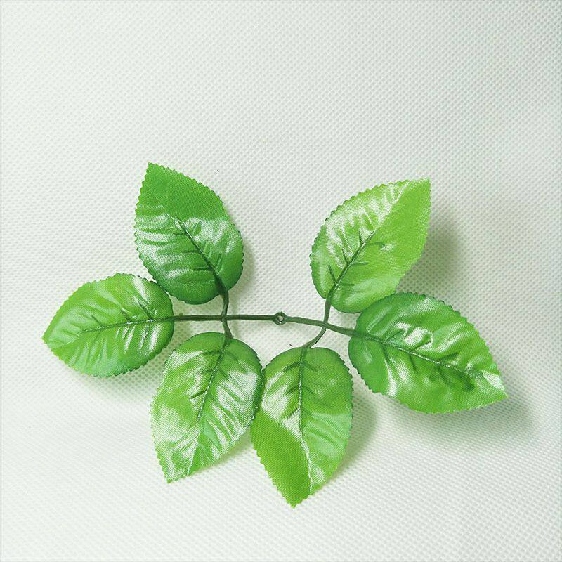 仿真花玫瑰花叶子 丝网花六片玫瑰叶深浅色装饰婚庆叶片 六叶布叶