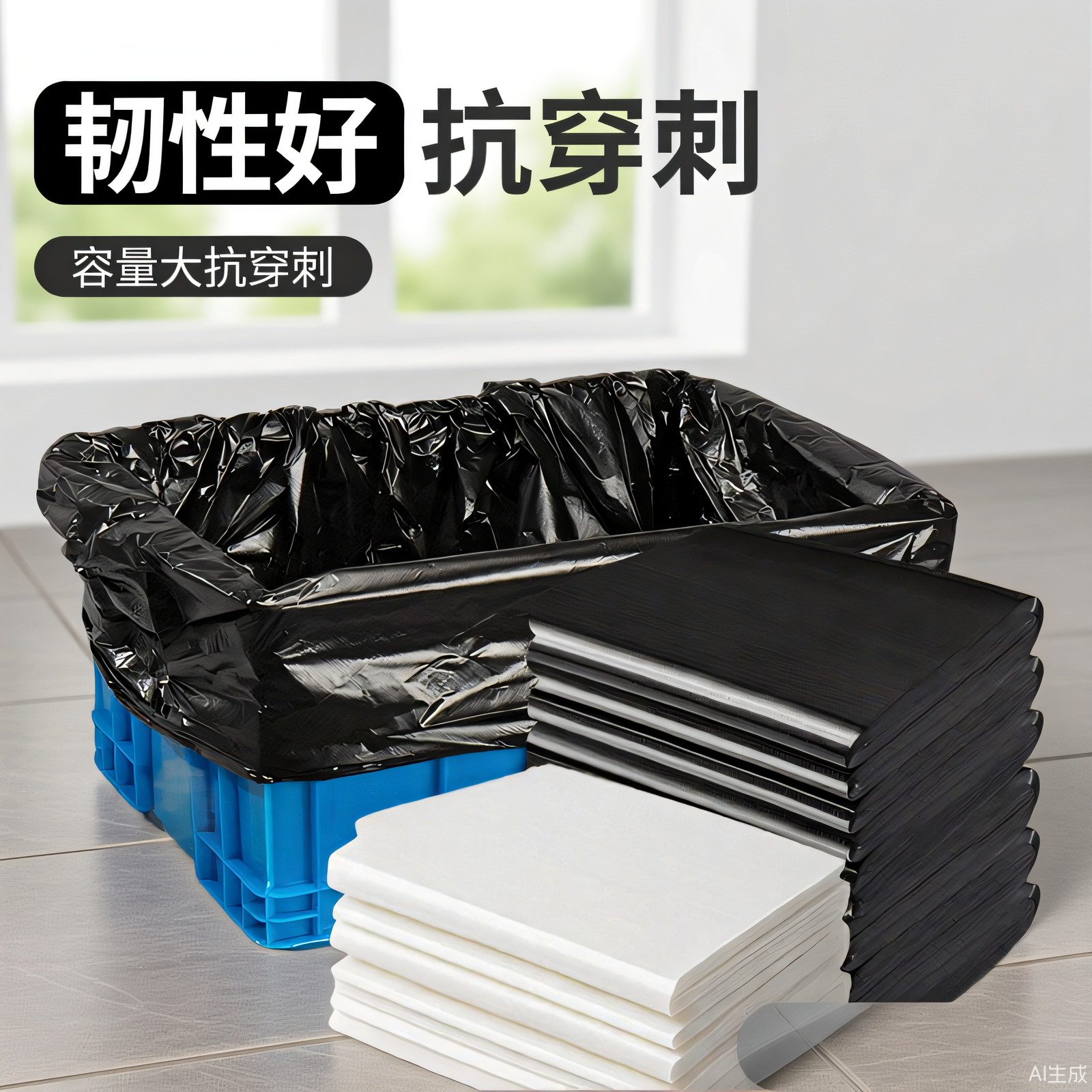 垃圾袋大号加厚周转箱大口垃圾箱周转筐专用塑料袋平口加大特大号,家庭/个人清洁工具,家用垃圾袋,淘宝优惠券,粉丝福利购,淘宝优惠卷