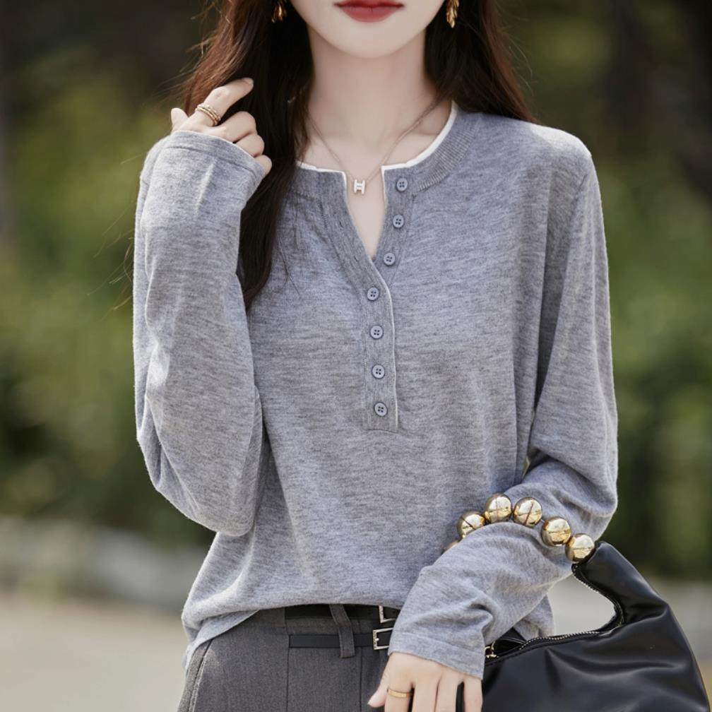 MONLOUVE针织打底衫女士春秋冬季2025年新款套头时尚洋气时髦内搭