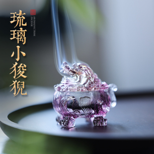 狻猊琉璃小香炉家用室内迷你沉香香香炉薰薰炉香炉创意檀环香檀香
