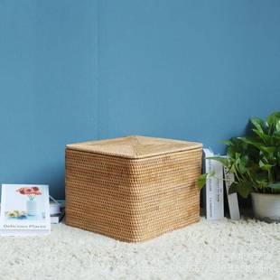 越南藤手编织家居编收纳筐桌面YLX茶几储物箱秋衣柜书架藤整工理