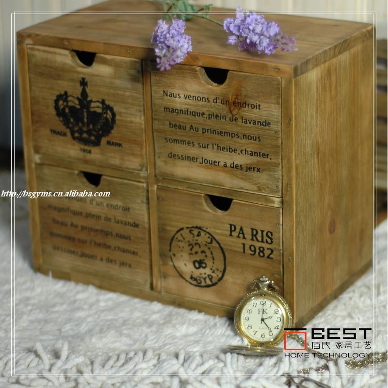 家直批纳 家杂货居收纳盒 木质收纳盒zakka风收佰氏盒 化厂妆收纳