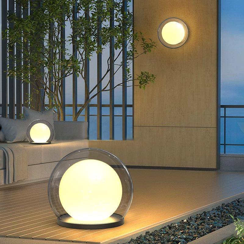 户外露营灯月亮泡泡灯月球灯充电接电太阳能花园氛围灯网红草坪灯