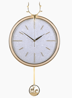 轻奢北欧鹿头家用客厅时钟