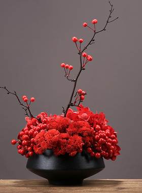 仿真红果发财新年摆件书房
