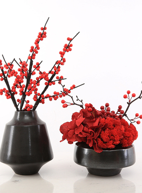 新中式发财果新年红果售楼处洽谈桌前台桌面摆件茶几玄关年味摆件