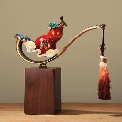 纯铜葫芦摆件事事如意柿子新中式