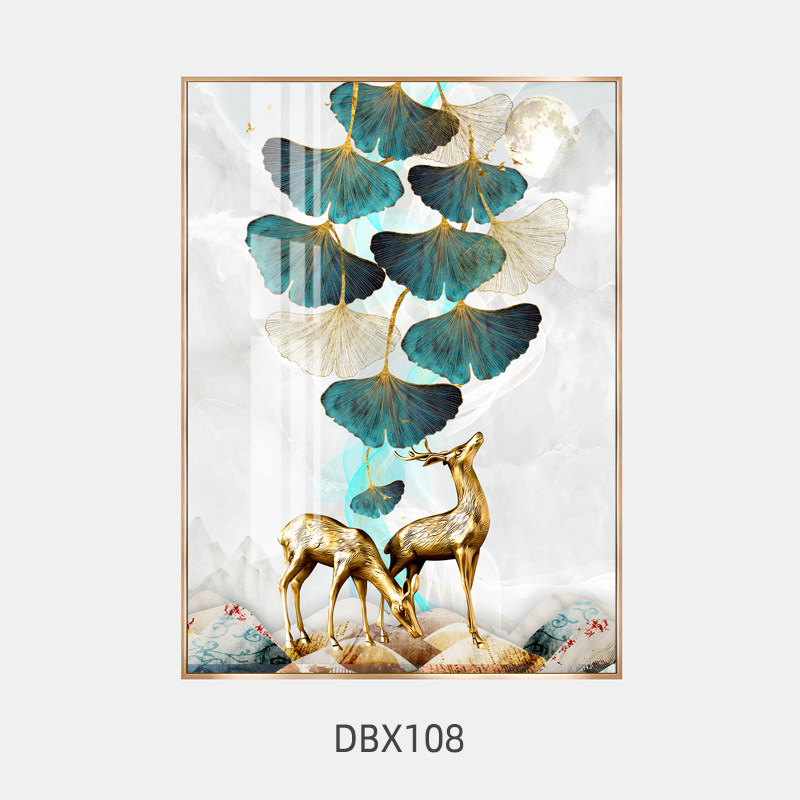 北欧电表箱遮挡装挂画可推拉强电箱装饰画配电箱现代简约竖版麋鹿