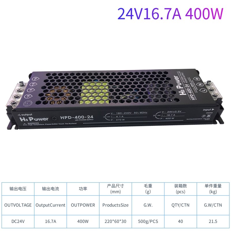 LED开关电源12V24V48V60W100CW200W400W线性灯超薄静音灯箱变压器