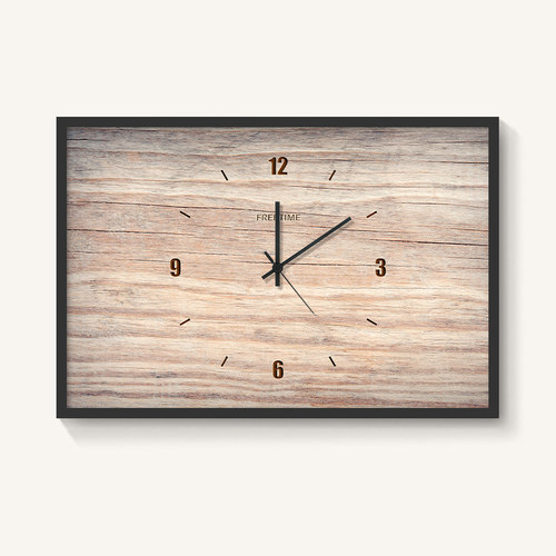 北欧电表箱装饰画带钟表现代简约客厅电闸盒配电箱遮挡箱时钟挂画