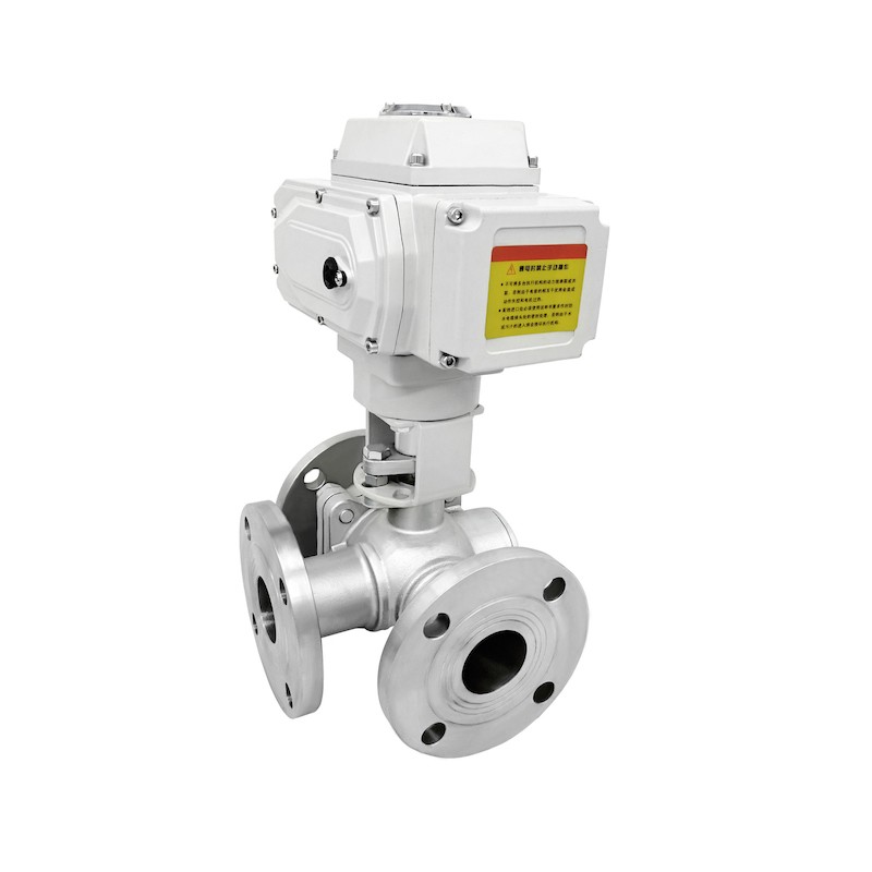 Q944F-16P 电动不锈钢三通法兰球阀 电动三通法兰球阀 DN15-DN125