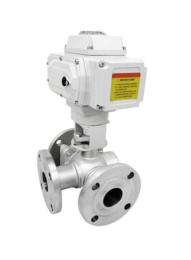 Q944F-16P 电动不锈钢三通法兰球阀 电动三通法兰球阀 DN15-DN125