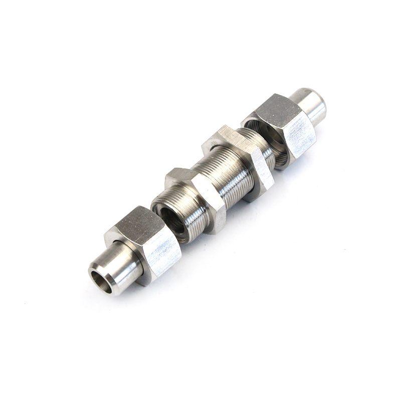 不锈钢304 焊接式隔壁直通管接头JB974不锈钢穿板直通管高压接头