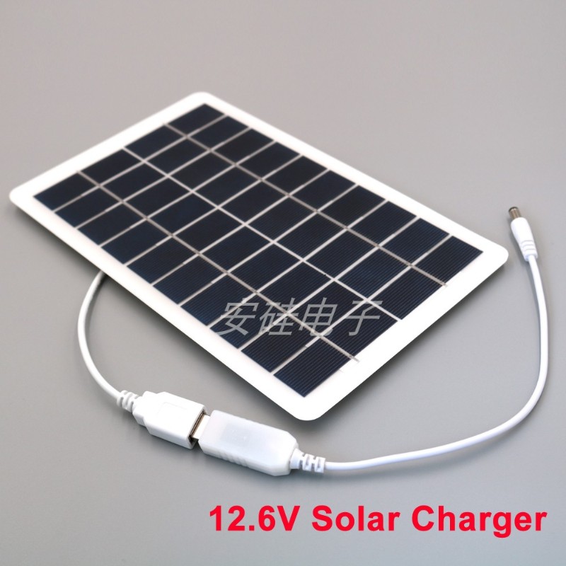 5V 1000mA太阳能电池板4.2V 8.4V 12.6V电池太阳能电池充电器