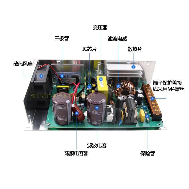 明纬S/SE-500W-24V20A大功率开关电源12V40A监控220V转48V直流36v