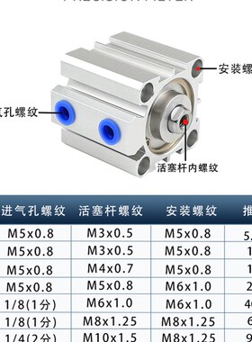 长行程气动薄型气缸SDA20X110S 25X120S 32X125S 40X130S 20X135S