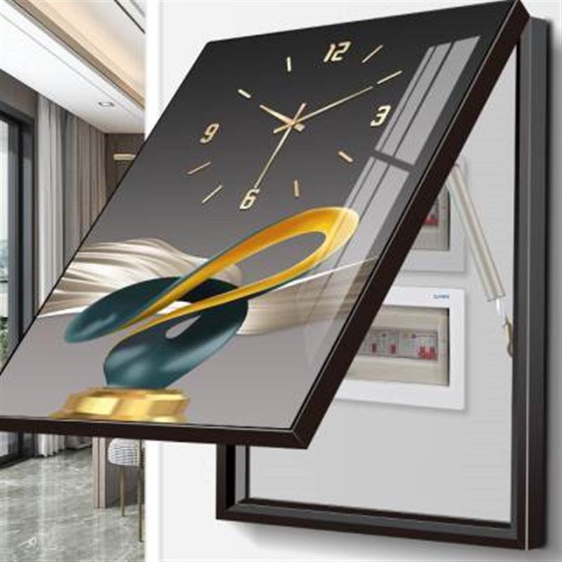 销电表箱装饰画带钟表竖款时钟竖版配电箱遮挡挂画开关盒弱电箱定