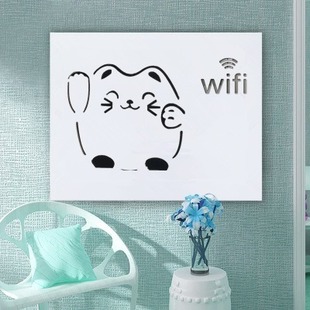 电表箱遮挡箱装饰画集线箱百叶窗木质家用多媒体网线盒推拉式