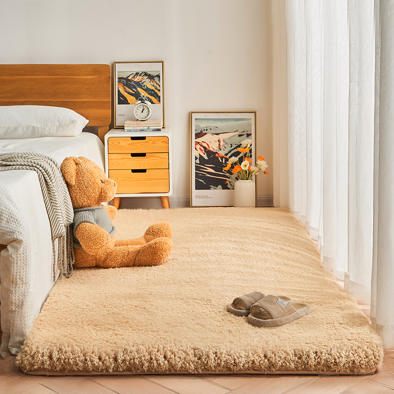 加厚羊毛卧室床边地毯客厅地垫