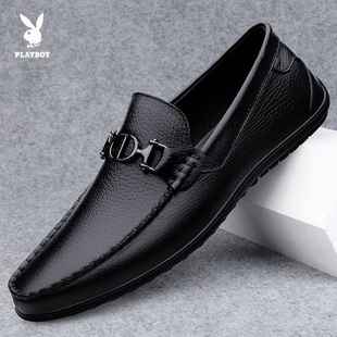 花花公子男鞋2023春夏季真皮商务休闲皮鞋男款爸爸鞋子男新款软底