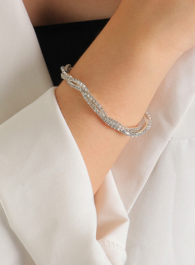Cross Border Handwork personality diamond bracelet跨境手镯