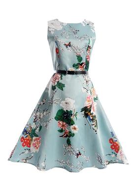 girls child summer sleveless printed Dresses Princess dress