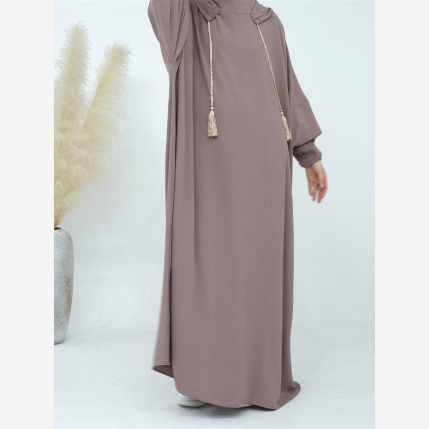 民族风纯色连帽长款斗篷长袍女Dubai Arab Women Robe