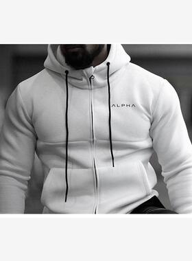 Men Sport Hoody Tops Male Zipper Sweatshirt Gym Tracksuits