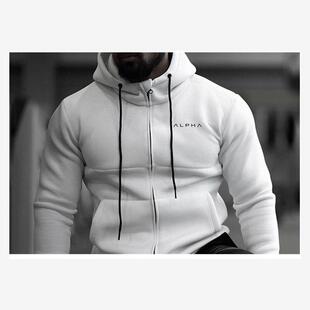Men Sport Hoody Tops Male Zipper Sweatshirt Gym Tracksuits