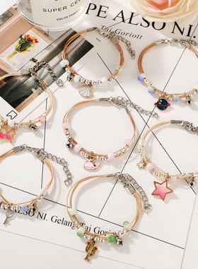 female student sweet bracelet couple hand rope欧美流行手链女