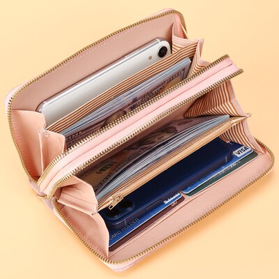 Double Zipper Long Wallet for Women Simple Female Purses Coi