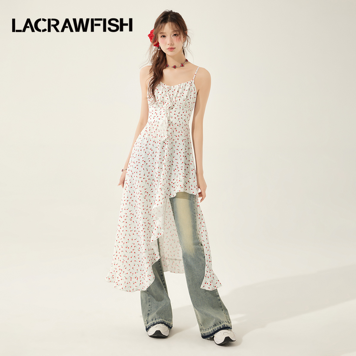 LACRAWFISH吊带碎花连衣裙