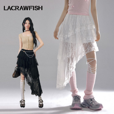 LACRAWFISH不规则蕾丝半身裙