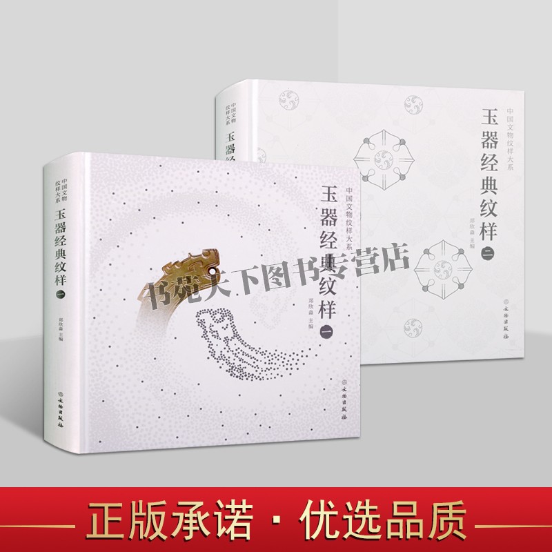 玉器经典纹样系列（共2册）中国文物纹样大系 新石器时代商周战国明清到时代透雕镂雕龙凤出廓玉梳鸟首兽面双龙羽人玉佩鉴赏