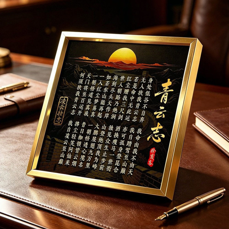 青云志字画挂画摆件全诗墙壁画书法作品摆台客厅励志图片