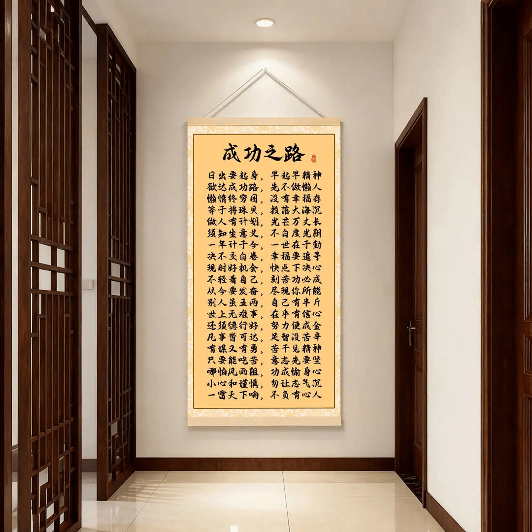 成功之路字画挂画励志名言少年自律警醒家用书房玄关墙面装饰画