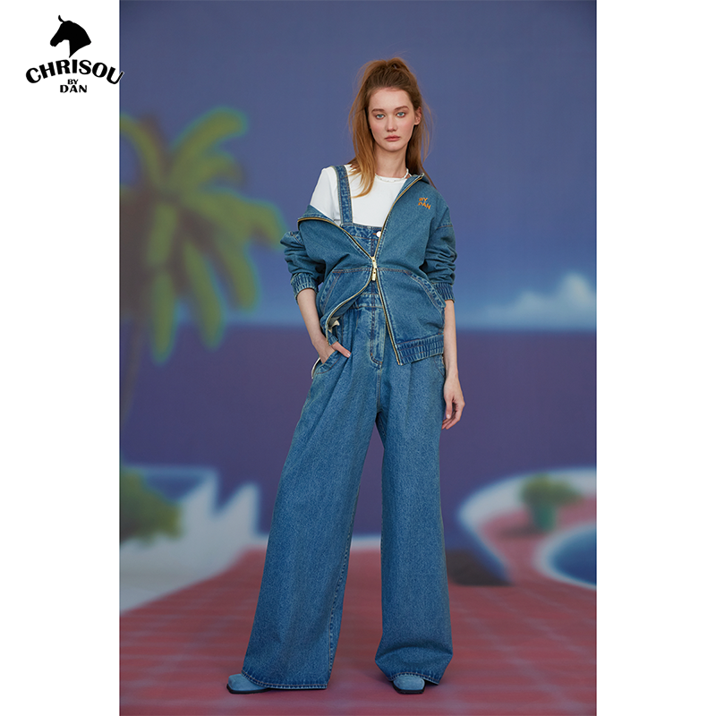 chrisoubydan欧阳丹2025春夏新款系列LOGO刺绣复古牛仔春游外套,女装/女士精品,短外套,淘宝优惠券,粉丝福利购,淘宝优惠卷